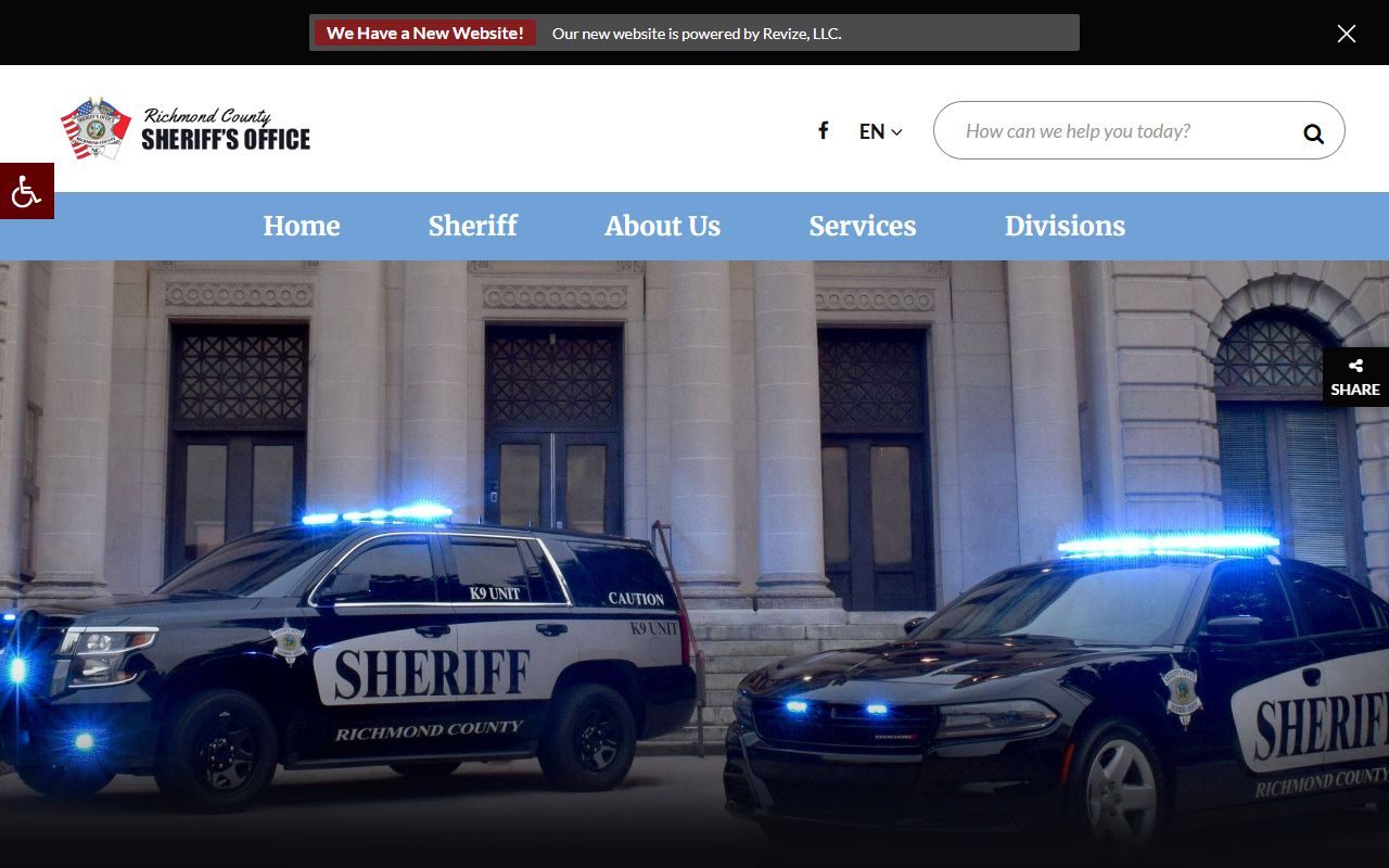 Richmond County Sheriff's Office jail administrator page for Richmond County Jail
